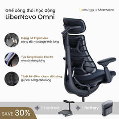 Libernovo Omni – Ghế công thái học tự điều chỉnh chuyển động, ngả lưng 4 chế độ linh hoạt