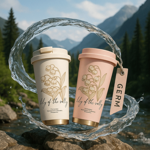  Ly giữ nhiệt inox GERM GE-23AW-B47 500ml Hoa Huệ Thung Lũng – Giữ nhiệt lâu, nắp 3 trong 1 tiện lợi 