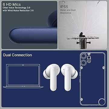  Tai nghe không dây CMF Buds 2 Plus – ANC thích ứng, Âm thanh Hi-Res LDAC, Pin 61.5h, 6 Mic HD 