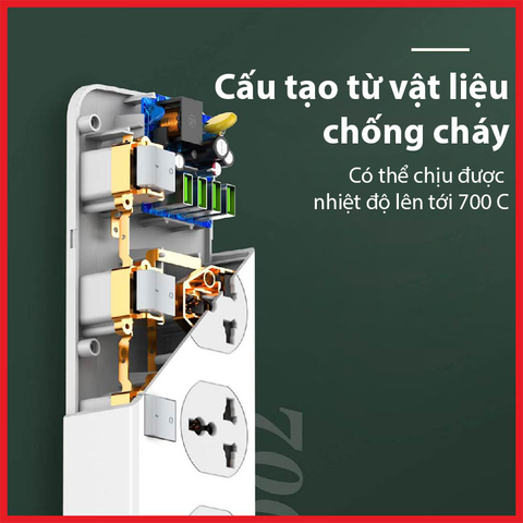  Ổ Cắm Điện Đa Năng LDNIO SC4408 – 4 Ổ Cắm Chấu EU + 4 USB-A (17W/3.4A) | Công Suất 2500W | Công Tắc Độc Lập | Dây 2M | Chống Cháy, An Toàn Cao 