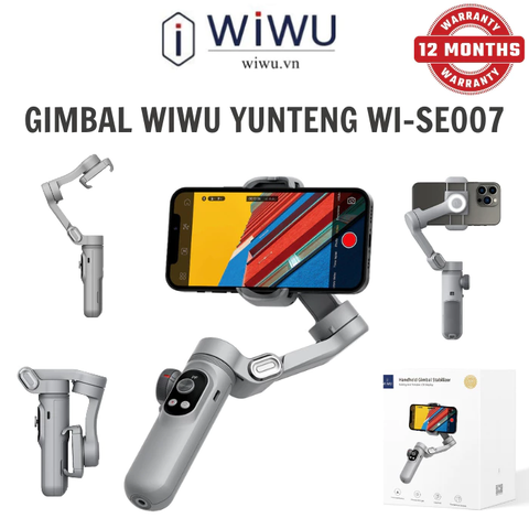  Gimbal Cầm Tay 3 trục WIWU Yunteng Wi-SE007 - Chống rung 3 trục nhỏ gọn, Tích hợp màn hình LCD 