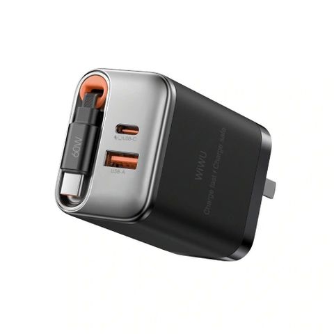  Bộ sạc nhanh GaN WiWU với cáp USB-C – Hai công suất 45W & 67W, Công nghệ GaN sạc nhanh 