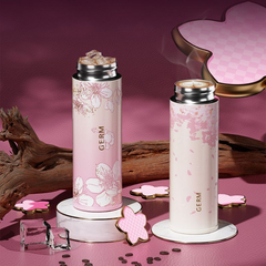 Ly giữ nhiệt inox 300ml GERM GE-24SS-DB82 – Thiết kế Hoa Anh Đào, giữ nóng 9h giữ lạnh 10h