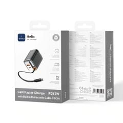 Bộ sạc nhanh GaN WiWU với cáp USB-C – Hai công suất 45W & 67W, Công nghệ GaN sạc nhanh