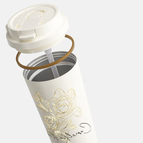  Ly giữ nhiệt inox cao cấp GERM GE-23AW-B77 500ml – Họa tiết Hoa Sơn Trà, giữ nóng 9h, giữ lạnh 10h 