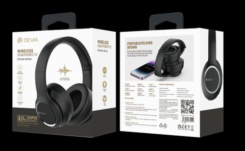  Tai Nghe Không Dây Devia EM039 | Bluetooth 5.2 | Âm Thanh Hi-Fi | Pin 24H | Cổng Type-C | Hỗ Trợ AUX | Thiết Kế On-ear Thoải Mái 