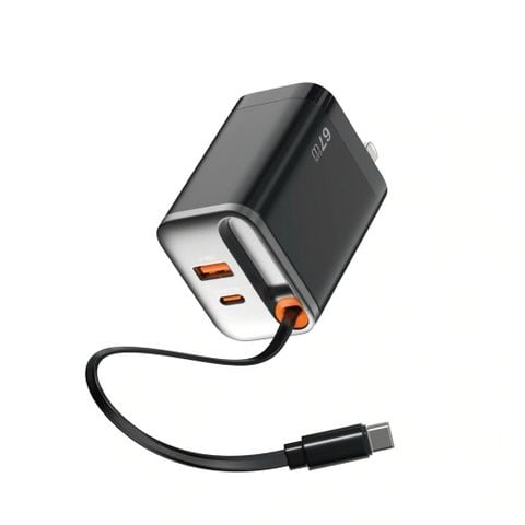  Bộ sạc nhanh GaN WiWU với cáp USB-C – Hai công suất 45W & 67W, Công nghệ GaN sạc nhanh 