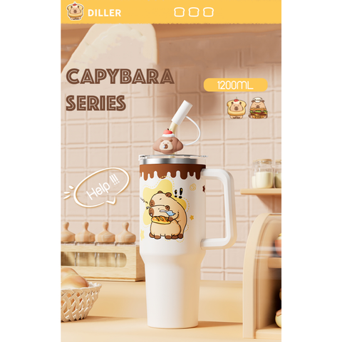  Bình Giữ Nhiệt Diller D9353 Capybara Series 1200ml, Kèm Ống Hút Inox Và Nắp Đậy1 