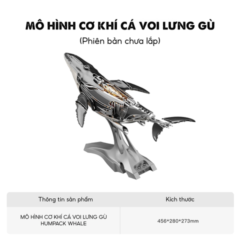  Mô hình láp ráp DIY Cá voi lưng gù Humpack Whale model – Biểu tượng sức mạnh kiệt tác cơ học 