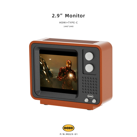  Màn Hình Mini DOIO TV Retro 2.9 Inch 1440P 120Hz | Hỗ Trợ HDMI Đa Năng | Phong Cách Cổ Điển Tinh Tế 
