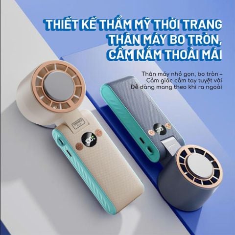  Quạt Cầm Tay Tanaka M8: Làm Mát Lạnh Công Nghệ TEC Ice Cooling, Pin 3000mAh Dùng 15 Giờ 