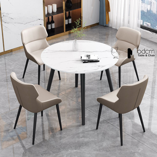 Bàn ăn mặt đá tròn 1m TN1236-10E