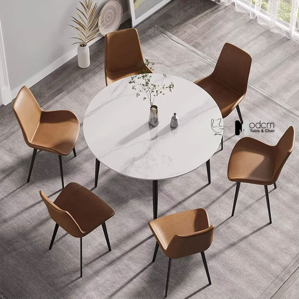 Bàn ăn mặt đá tròn 1m TN1236-10E