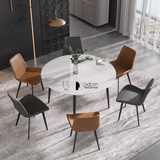 Bàn nhà hàng tròn 1m2 mặt đá vân mây TN1236-12E