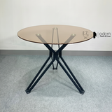 Bàn ăn mặt kính cường lực 80cm TE1538-08G
