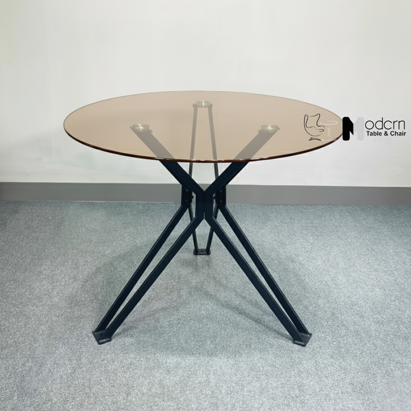 Bàn ăn mặt kính cường lực 80cm TE1538-08G