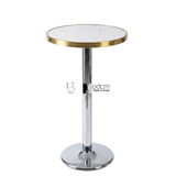 Bàn sự kiện cao mặt đá viền inox vàng TB27001-06EC