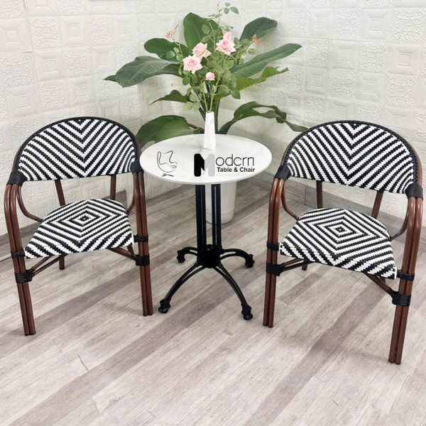 Bàn ban công mặt đá tròn 70cm TE07003A-07E