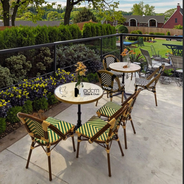 Bàn nhà hàng sân vườn mặt đá tròn TE07002-07EC