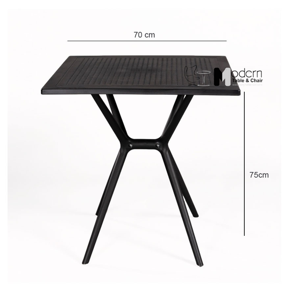 Bộ bàn ăn nhựa đúc 4 ghế đục lỗ TE10002-70-S_CAT-S