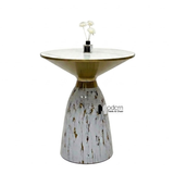 Bàn trà decor phòng khách mặt đá tròn TS16002-05E