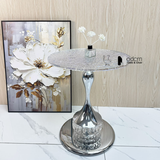 Bàn trà decor mặt pha lê tròn 50cm TS16008-05G