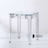 Bàn ăn vuông mặt kính trong suốt TE1540-06G