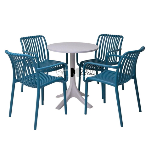 Bộ bàn ghế cafe fastfood nhựa đúc nhiều màu TE1550-65S_CC1580-S