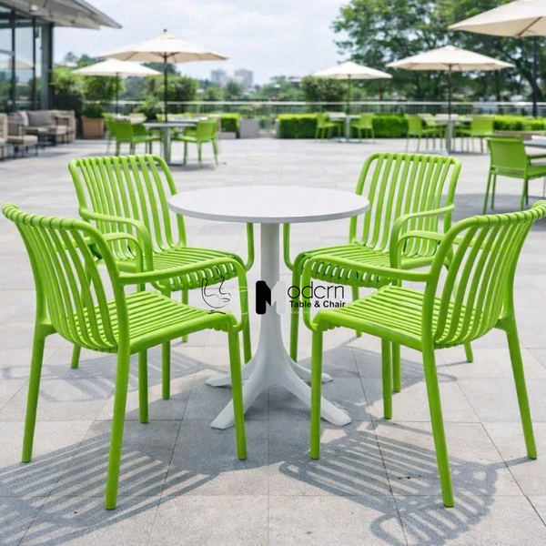 Bộ bàn ghế cafe fastfood nhựa đúc nhiều màu TE1550-65S_CC1580-S