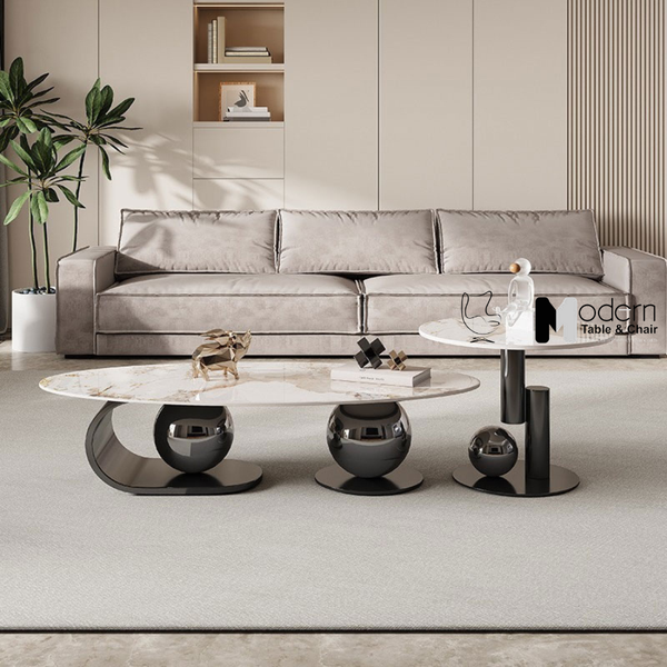 Bàn sofa mặt đá oval sang trọng TS0976-13E