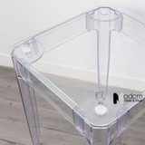 Bàn ăn vuông mặt kính trong suốt TE1540-06G