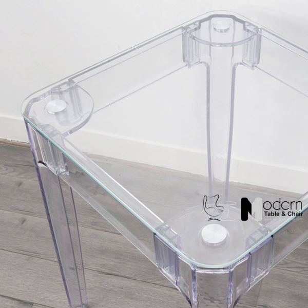 Bàn ăn vuông mặt kính trong suốt TE1540-06G