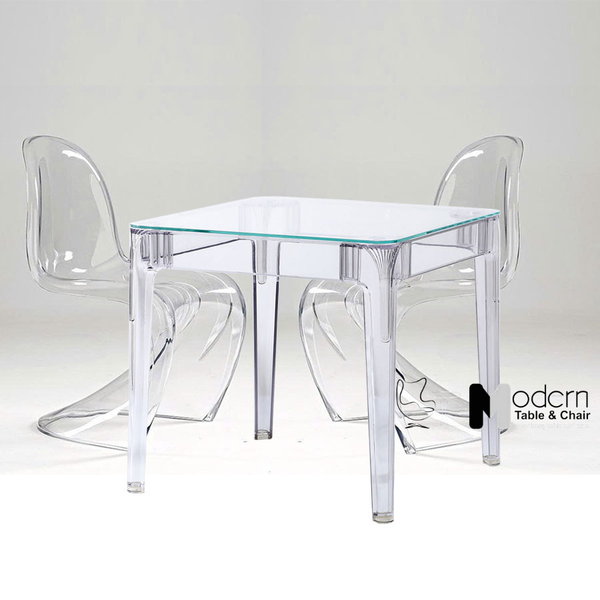 Bàn tiếp khách mặt kính khung nhựa trong suốt TE1540-08G