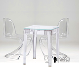 Bàn ăn vuông mặt kính trong suốt TE1540-06G