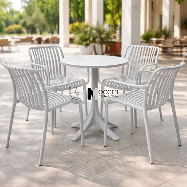 Bộ bàn ghế cafe fastfood nhựa đúc nhiều màu TE1550-65S_CC1580-S