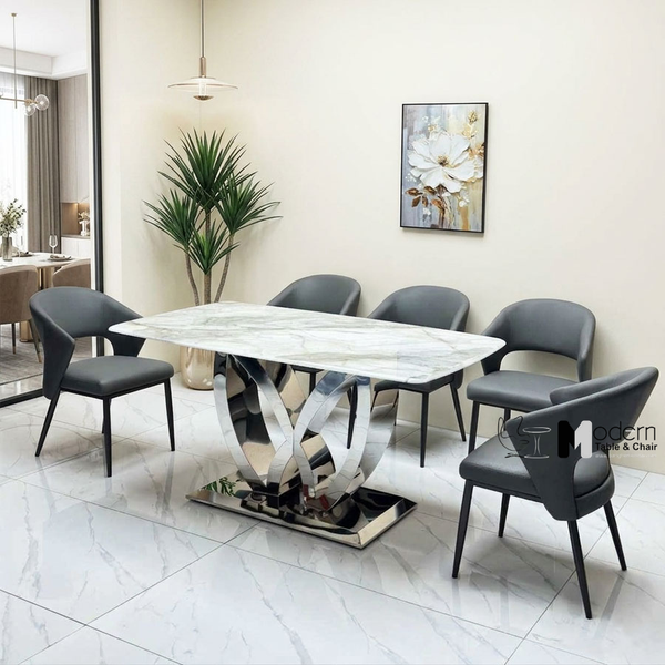 Ghế phòng ăn chân sắt có lưng tựa CN16008-P