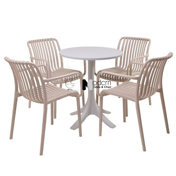 Bộ bàn ghế cafe fastfood nhựa đúc nhiều màu TE1550-65S_CC1580-S