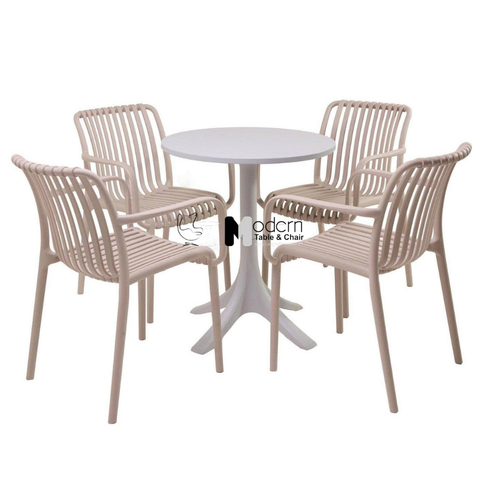 Bộ bàn ghế cafe fastfood nhựa đúc nhiều màu TE1550-65S_CC1580-S