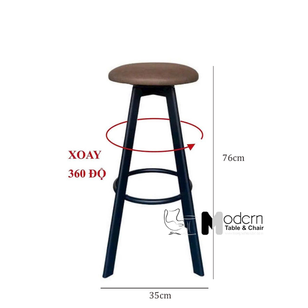 Ghế bar nệm tròn xoay chân cố định CB TOYO-P
