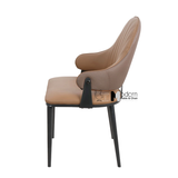 Ghế nhà hàng nệm da chân sắt có tay CN16012-P