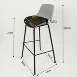Ghế quầy bar thân nhựa chân sắt cố định CB01004-F