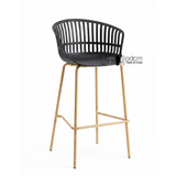 Ghế quầy bar chân sắt sơn vân gỗ CB10 Lisbon-75S