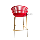Ghế quầy bar chân sắt sơn vân gỗ CB10 Lisbon-75S