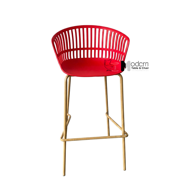 Ghế quầy bar chân sắt sơn vân gỗ CB10 Lisbon-75S