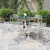 Bộ bàn ghế cafe sân vườn hợp kim nhôm SL TE07001-06N / CC07001-A