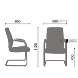 Ghế phòng họp chân quỳ lưng trung nệm dày CV08001-P