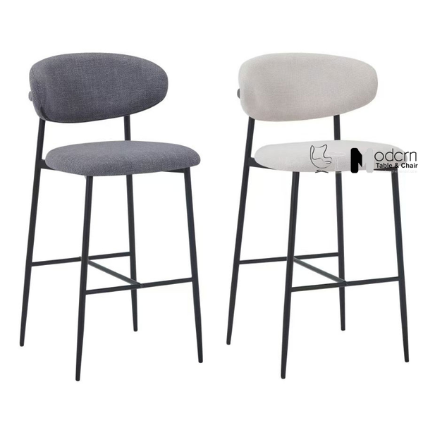 Ghế quầy bar nệm vải chân sắt cao 75cm CB LEO 12A-F