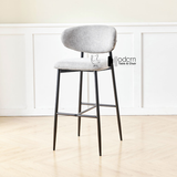 Ghế quầy bar nệm vải chân sắt cao 75cm CB LEO 12A-F