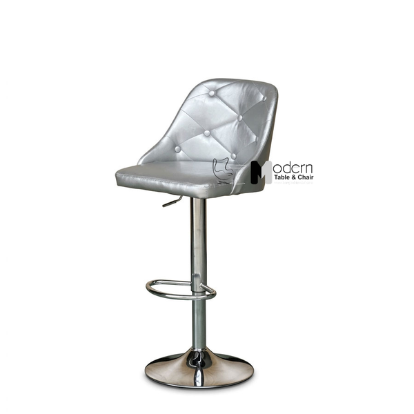 Ghế quầy bar nệm PU màu xám bạc CB03002-P