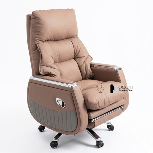 Ghế làm việc nệm da lưng cao có gác chân CR06003-P